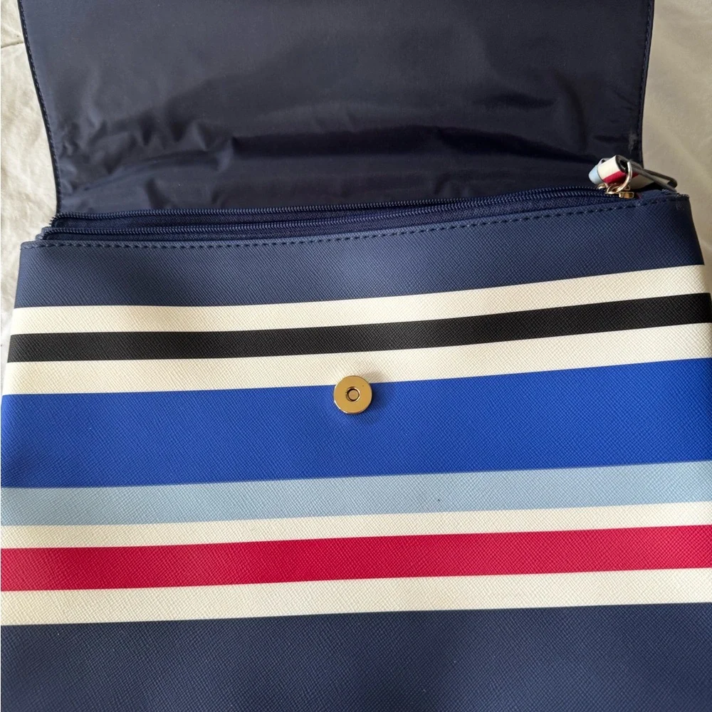 Kate Spade Blue and Red Cosmetic/Travel Bag with Stripes - Picture 3 of 5